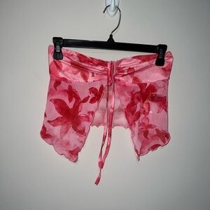 NWT SHEIN red and pink strapless top XS